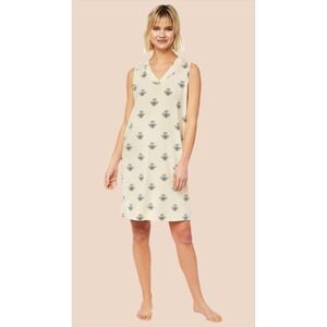 The Cat's Pajamas Queen Bee Pima Knit Nightgown - Honey, Women's Size Medium